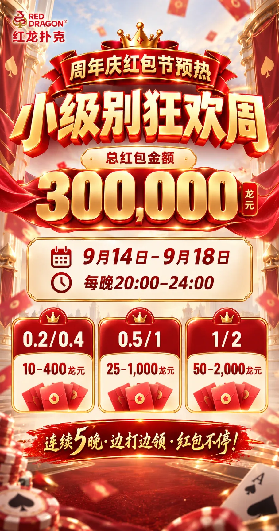 周年庆红包节预热小级别狂欢周活动海报
